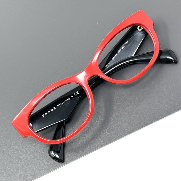PRADA VPR13Q Eyeglasses in color SMN 1O1 Eyeglasses Frames Italy Red Black 52 mm - Picture 14 of 14